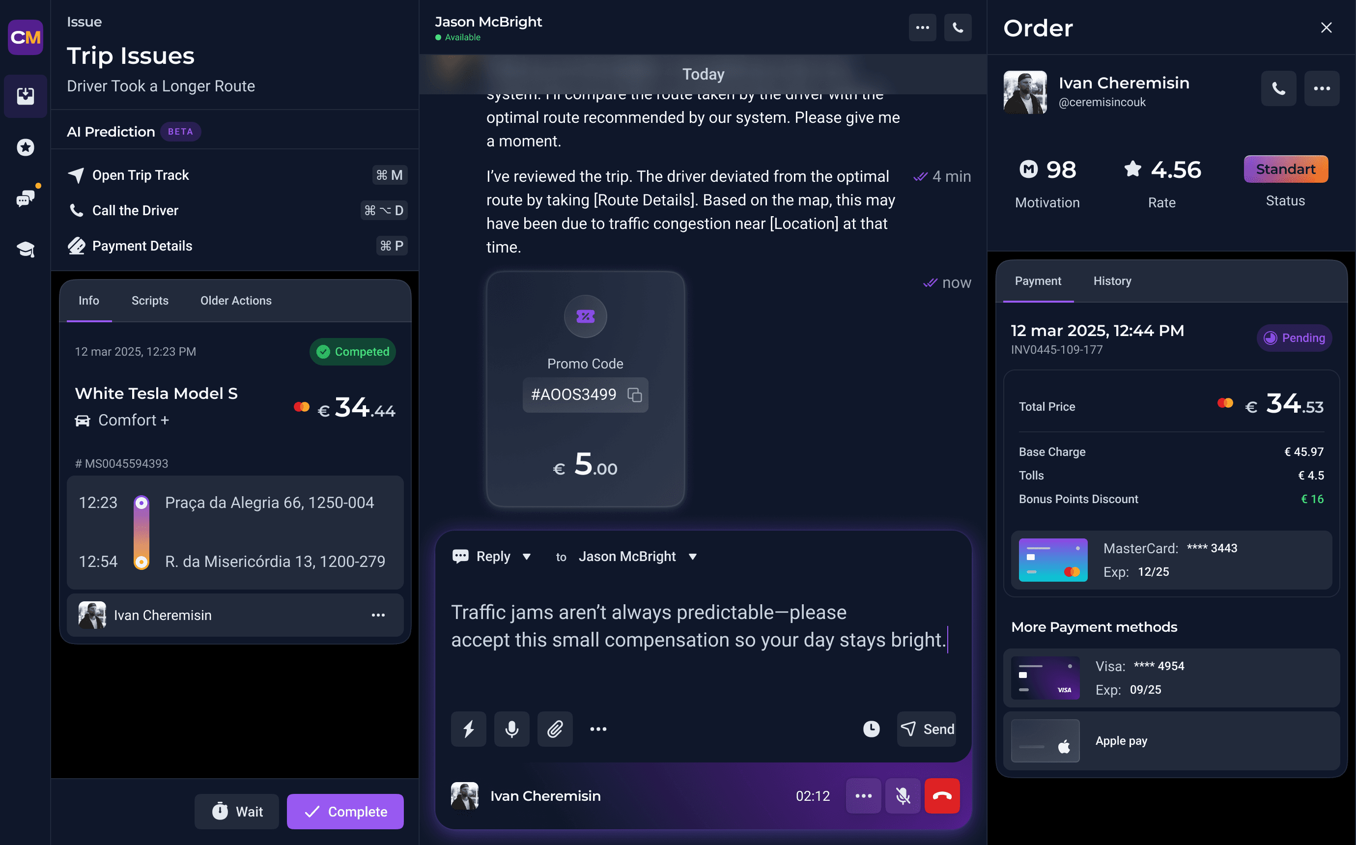 Taxi Aggregator Support Workspace preview